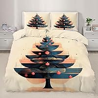 Vista 13 de Juego de funda de edredón nórdica de Navidad, estilo nórdico, copos de nieve, juego de ropa de cama con ciervos de Navidad, funda de edredón Navidad