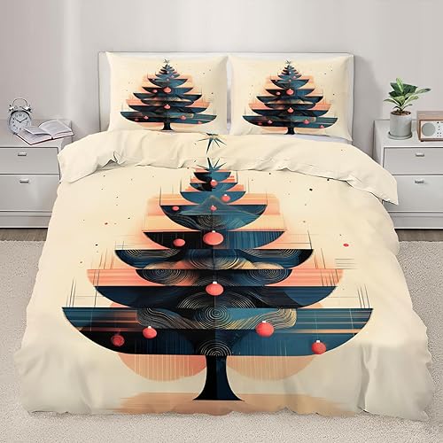 Miniatura 13 de Juego de funda de edredón nórdica de Navidad, estilo nórdico, copos de nieve, juego de ropa de cama con ciervos de Navidad, funda de edredón Navidad