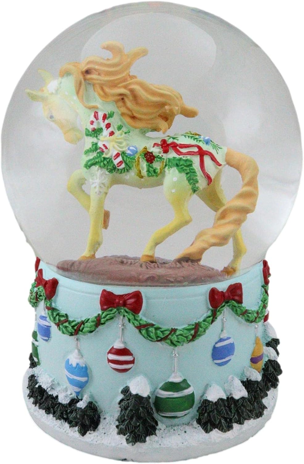 Ebros Gift Trail of Painted Ponies Western Vintage Christmas Delightful Tree Ornaments Horse Glitter Water Globe 5.25" Tall Farmhouse Ranch Cabin Country Snow Globes Collectible Figurine