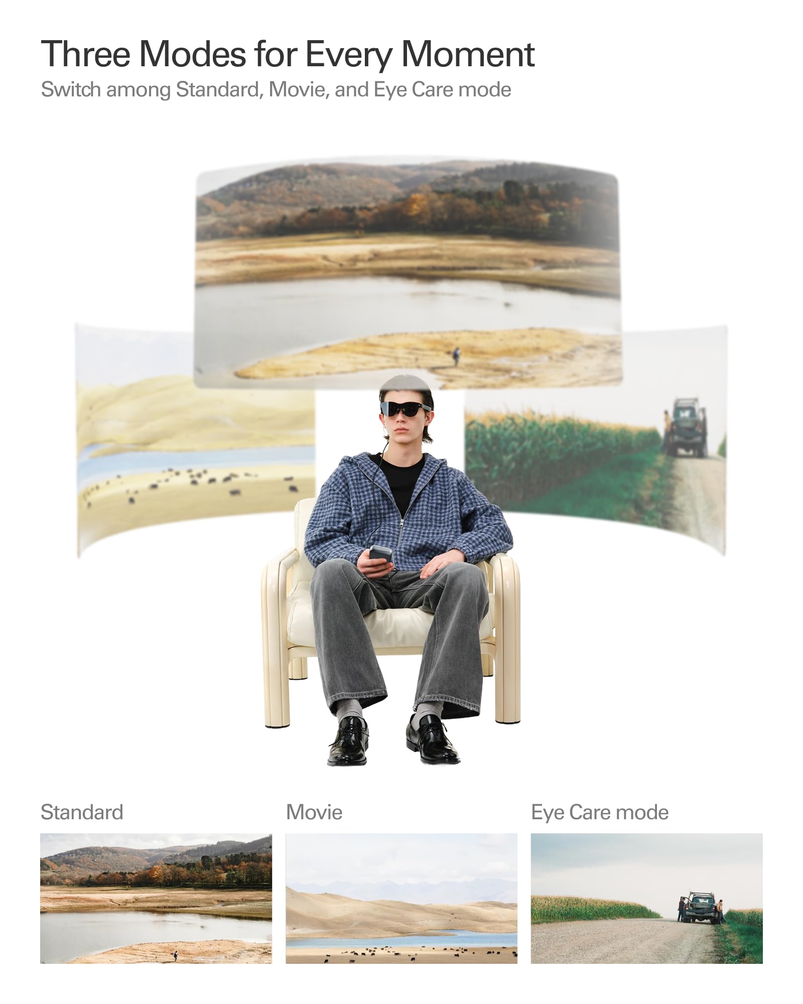 RayNeo Air 4 Pro AR/XR Glasses - 201" HDR10 Video Display, Vision 4000 Chip, Audio by Bang & Olufsen, 3D Movies & Gaming Smart Glasses for iPhone 17,16,15/Android/Switch 2/Mac/PS4/5-4 Pro