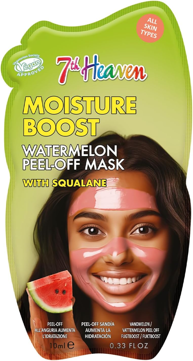7th Heaven Watermelon Peel Off Face Mask with Squalane, Moisture Boosting Vegan Peel Off Mask - Genuine 7th Heaven Face Masks Skincare
