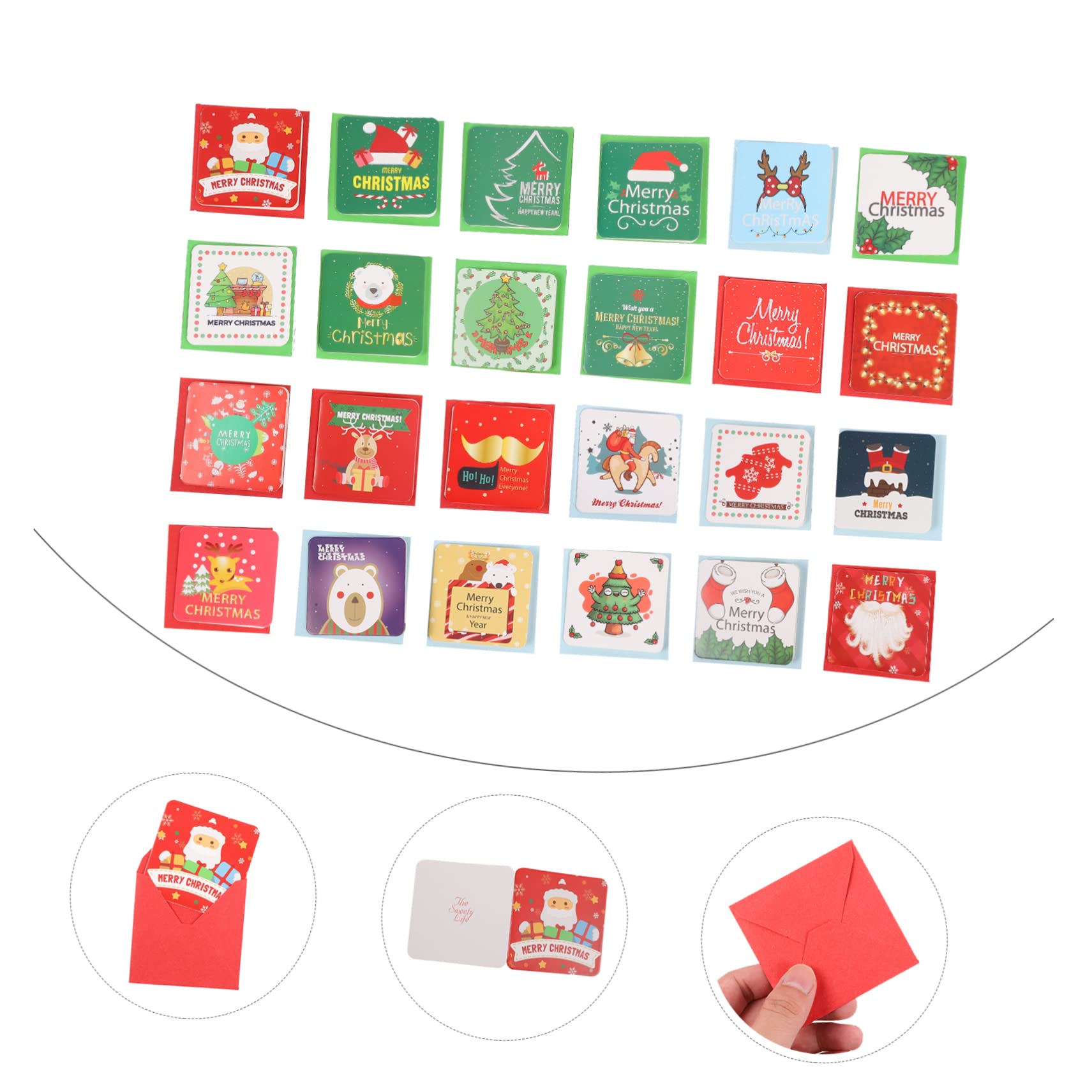 NUOBESTY 6sätze Weihnachtskarten Fröhliche Weihnachts Und Neujahrsgrüße Mit Bunten Designs Und Passenden Umschlägen Für Feiertagsbotschaften Und