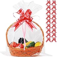 Vista 13 de UltraOutlet Paquete de 50 bolsas grandes de celofán de 18 x 24 pulgadas, cesta de regalo de celofán transparente, 2.3 mil de grosor, bolsas