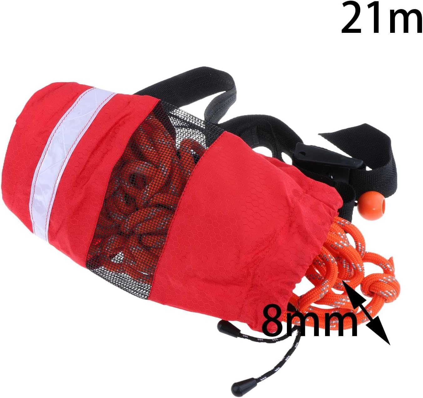 Rope Throw Bag for Water Activities with Reflective Features, 21m Rope