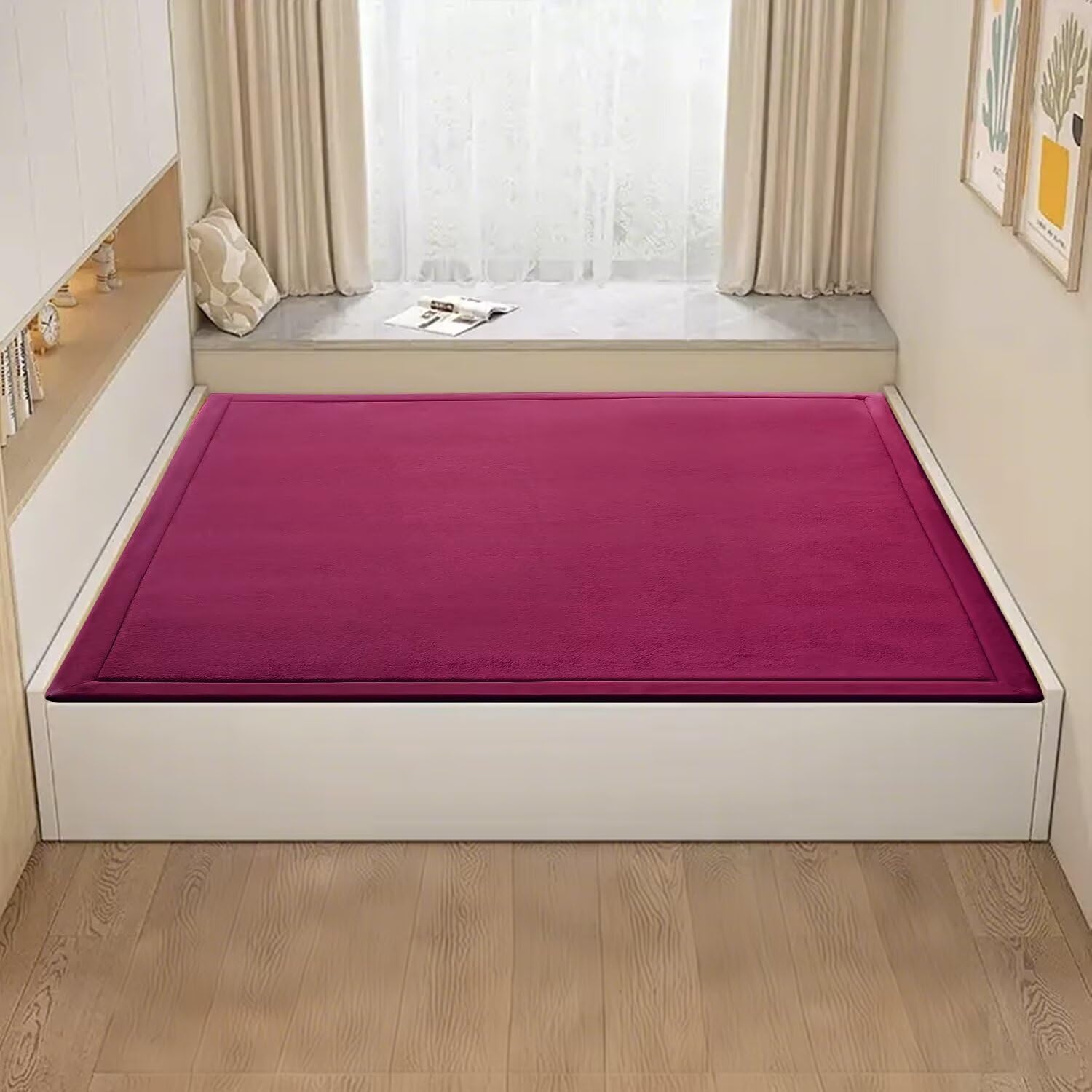Alfombra para Niños Antideslizante Mejorada, Alfombras Gruesa de 3CM para Habitación Infantil, Alfombra de Gateo Suave Ideal para Bebés (Rojo, 140 * 200CM)