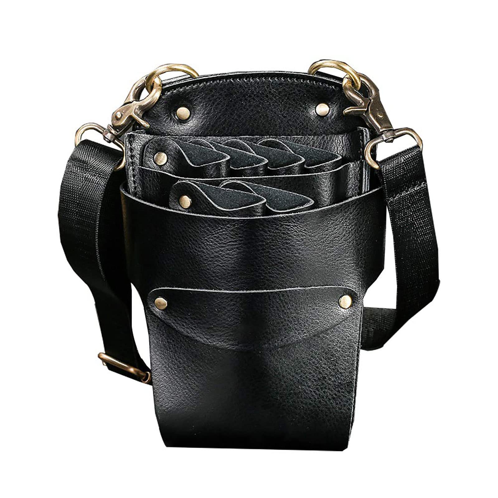 vrfvsdasAAS Hairdressing Tools Waist Bag, Hairdressing Tools Scissors Kit Pouch Hairdresser Scissor Holster Hair Stylist Designer Session Bag Box(Black)