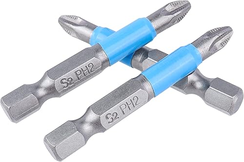 Miniatura 4 de Yakamoz Phillips Bits #2 Juego de puntas de destornillador magnético de 1/4 de pulgada, vástago hexagonal, cabeza cruzada, Ph2, puntas de