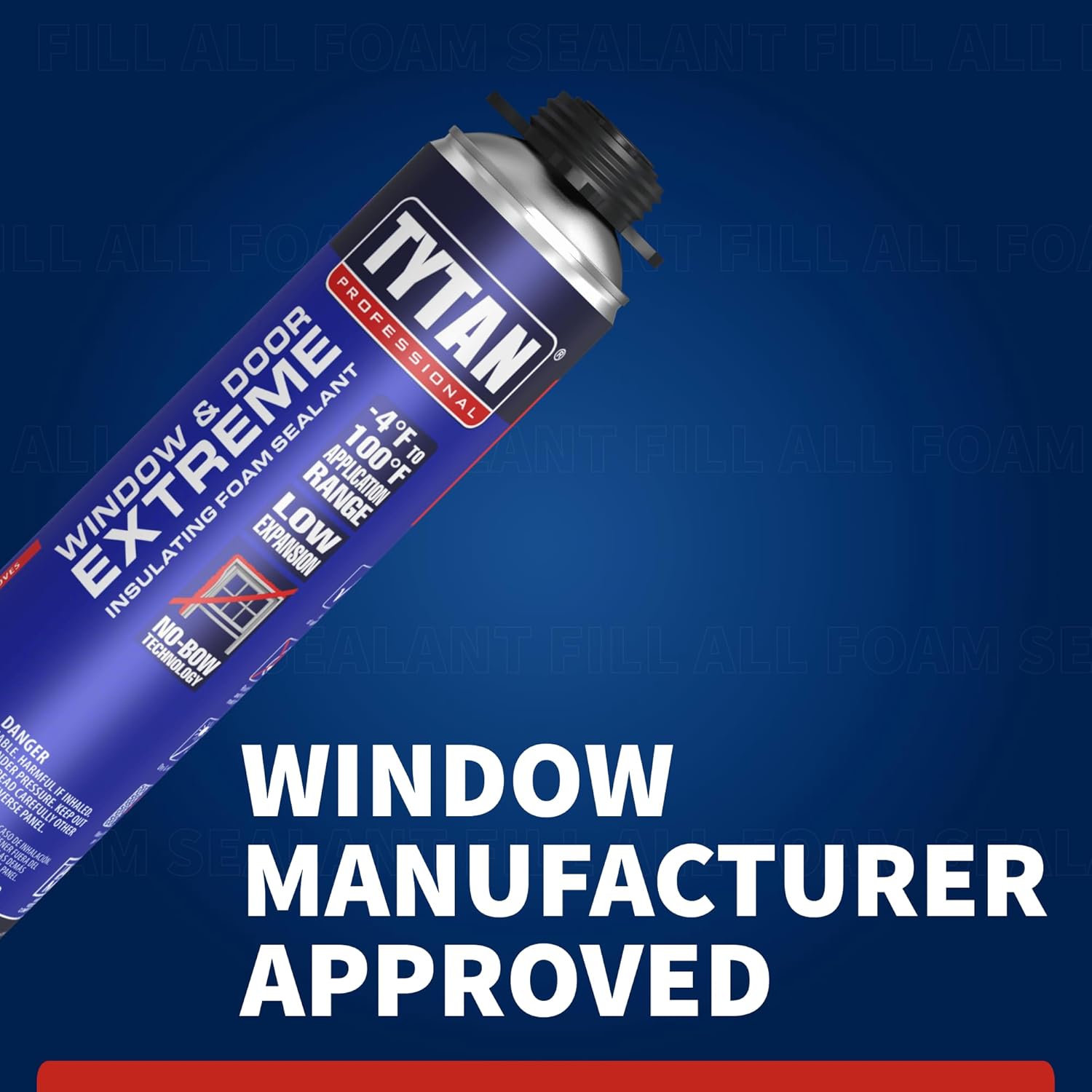 Window & Door Extreme Expanding Spray Foam, Low Expansion Polyurethane Spray Foam for Doors, Windows & Walls, TYTAN Professional Foam, Minimal Expansion (Can, 12)