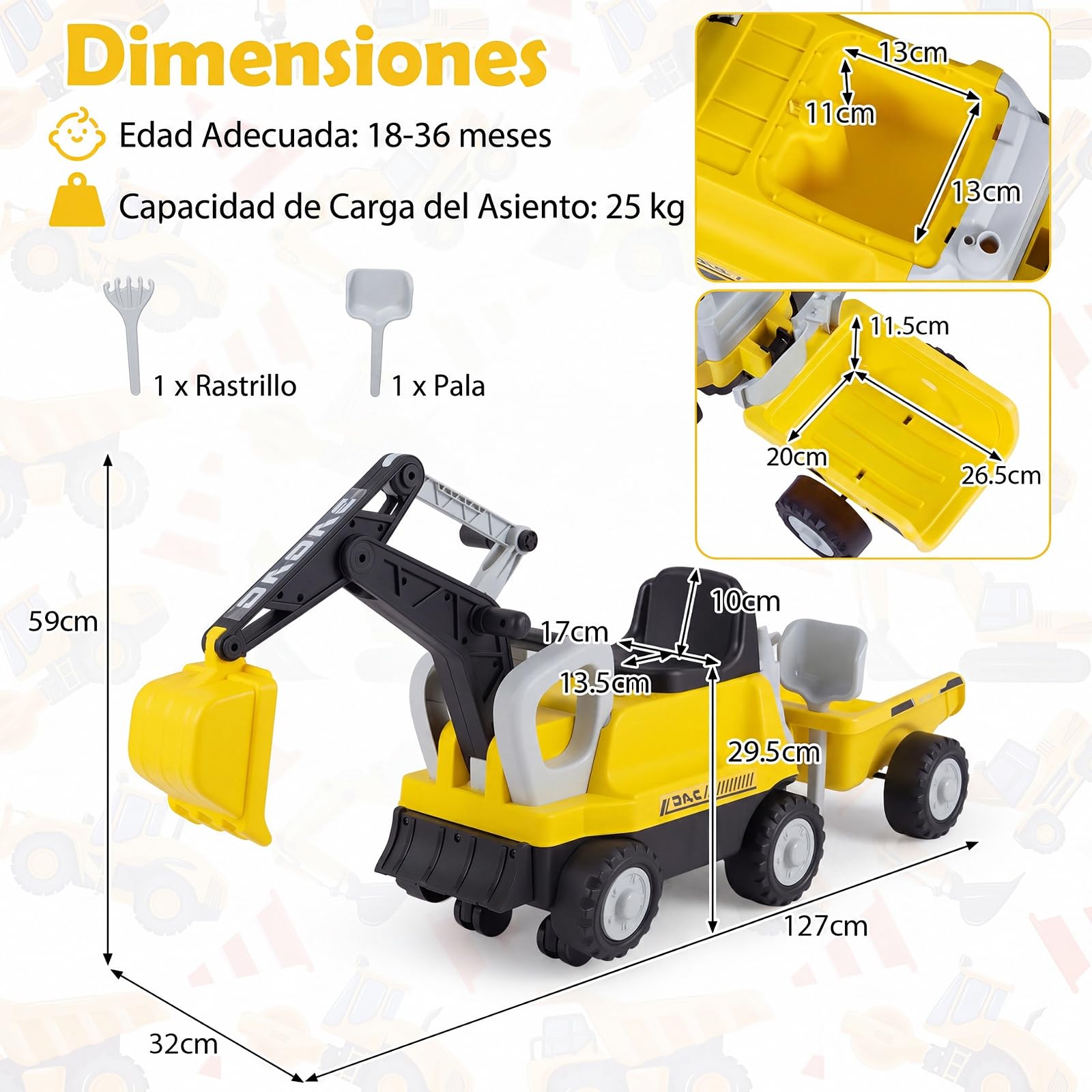 COSTWAY Correpasillos Tractor, Rremolque Desmontable