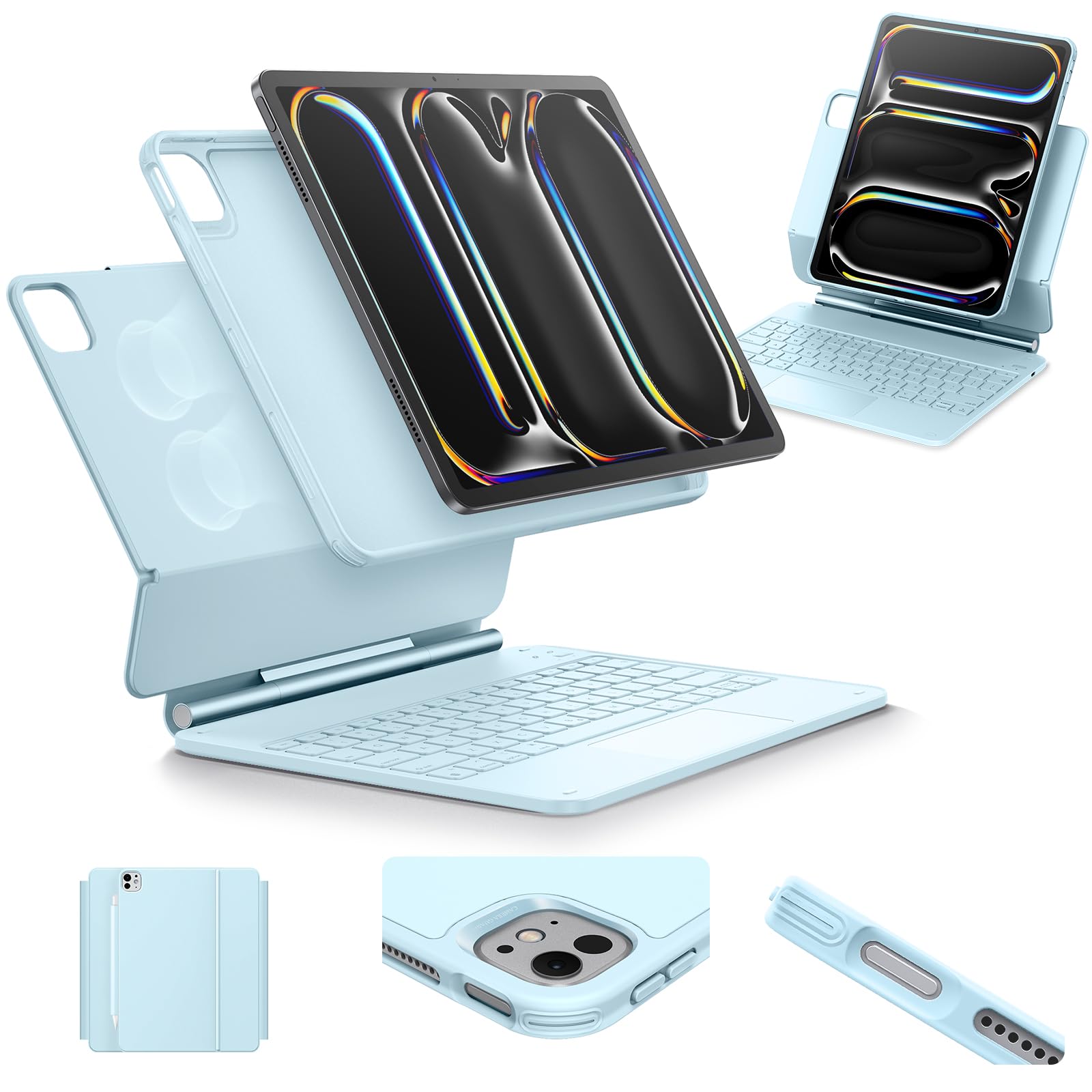 ESR Bluetooth キーボード付きケース iPad Pro 13インチ Amazon.com: ESR iPad Pro 13 Inch Case with Keyboard (M5/M4, 2025