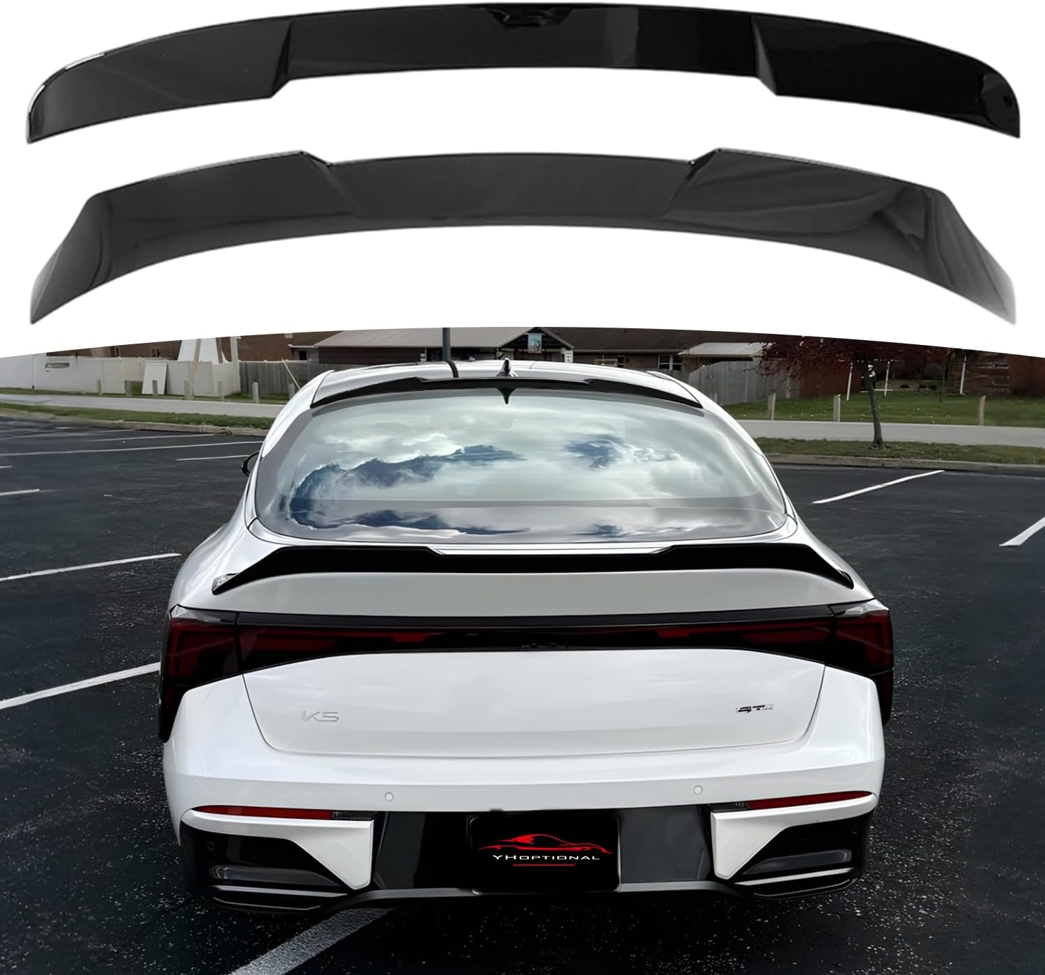 Rear Spoiler Roof Spoiler Body Kit for 2025-2026 Kia K5 GT-Line/GT/LXS/EX/LX/Optima, Kia K5 GT Line Accessories Rear Trunk Wing Spoiler Rear Window Top Wing (Gloss Black)