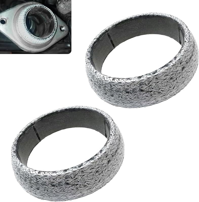 Junta tipo donut do coletor de escape Hugwits em grafite, diâmetro interno de 5,41 cm – Pacote com 2