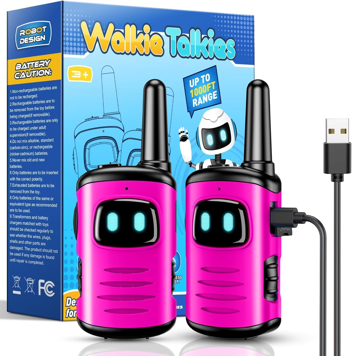 Veopoko Kids Walkie Talkies Rechargeable, Outdoor Toys for 3 4 5 6 7 Year Old Girls Toys Age 3 4 5 6 7 8 9 Year Old Girl Gifts Walky Talky Spy Game Xmas Stocking Fillers for Girls Walkie Talkies