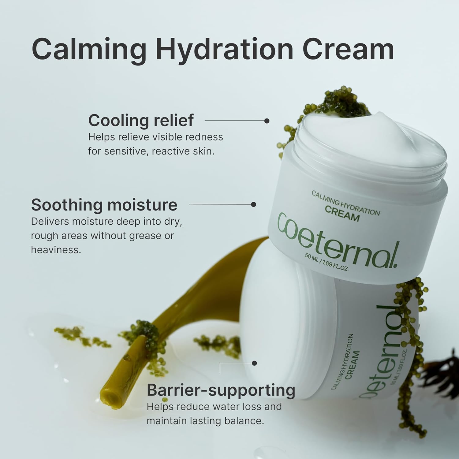 Calming Hydration Cream, Barrier-Repairing Korean Moisturizer with Ceramide NP, Niacinamide, Panthenol & Centella, Soothing Face Cream for Redness-Prone and Oily Skin, 50ml / 1.69 fl.oz. - Image 2
