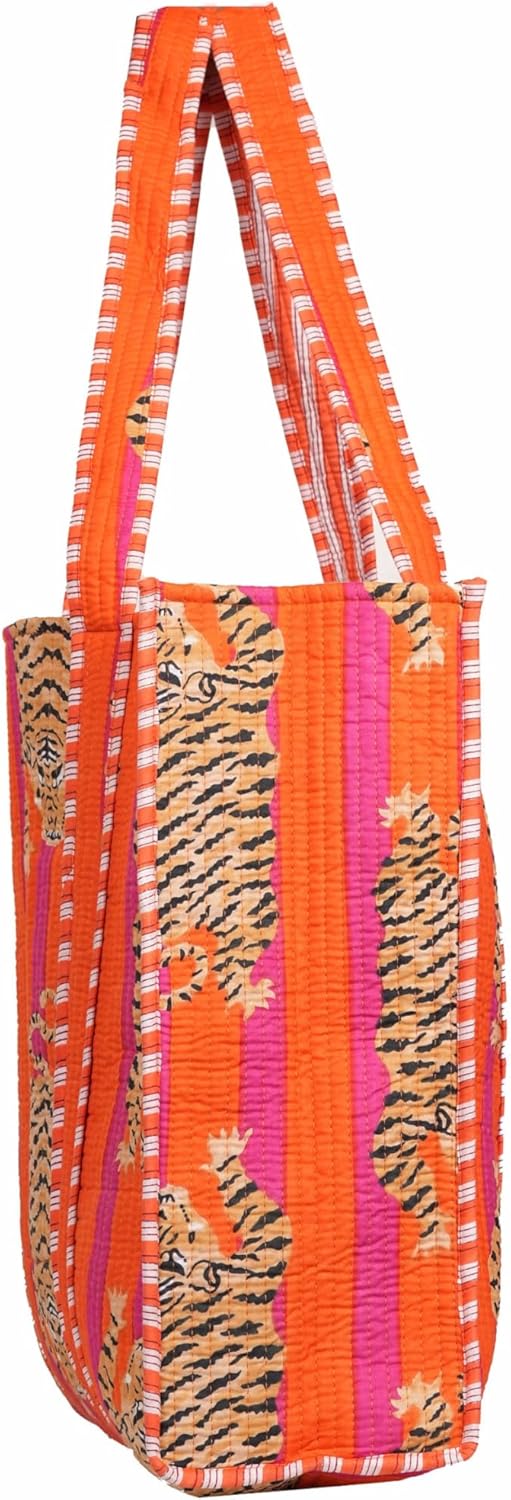 100% Cotton Jungle Print Shoulder Bag Tote Bag Women Reversible Shopping Bag and Grocery Bags Stylish Travel Bag Gift for Her