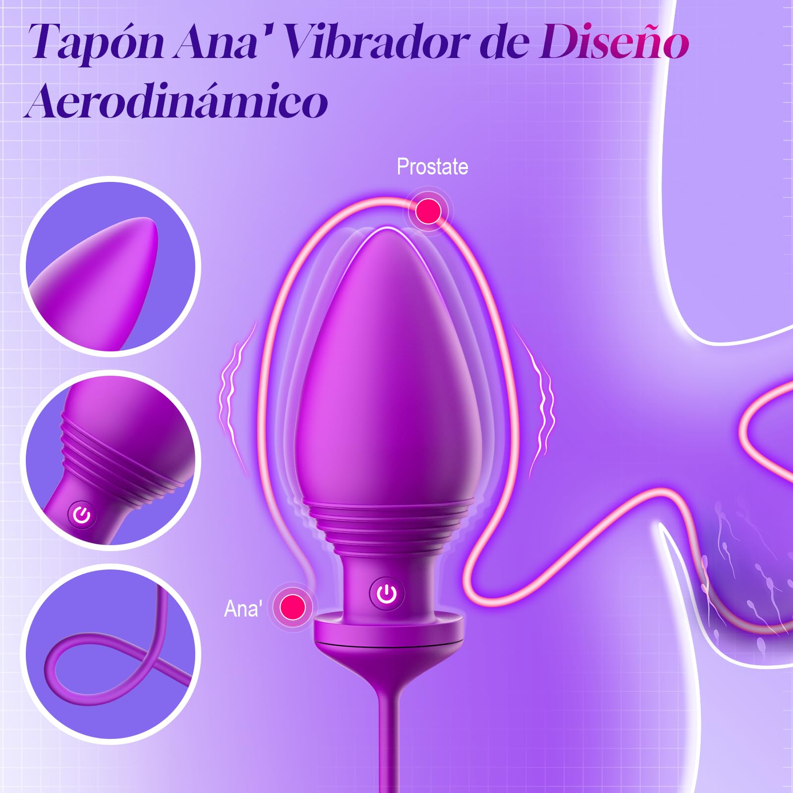 Vibradorador Mujer Juguetes Eroticos Dildo Plug Anales,3 in 1 Clítoris Juguete Sexualmujer con 10X10 Modos Vibradores,Consoladores Anales Juguetes Sexuales para Hombres