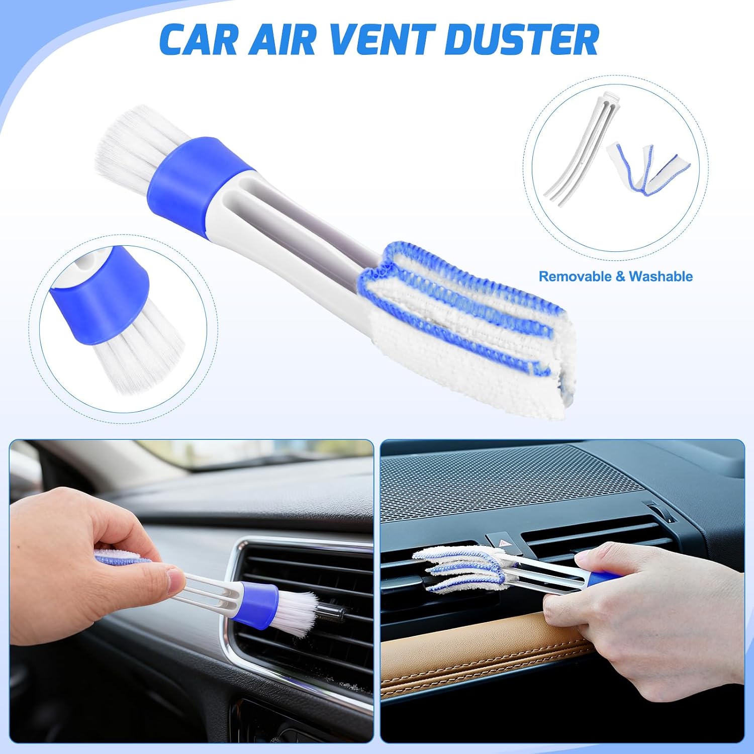 Nilight 15PCS Car Detailing Kit Auto Cleaning Tools Wash Set with Storage Carry Bag Beginners Easy to Use for Interior Exterior Car Care Clean Windshield Dashboard Seat Air Vents Wheels Tires, Blue