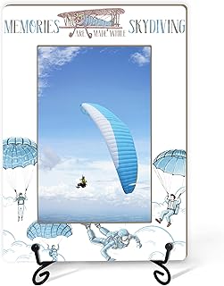 Skydiving Themed Picture Frame with Iron Stand-Adventures, Memories Freefall, Sky-High-Thrill Seeker, Tabletop Display, Bookshelf, Desk, Extreme Sports, Keepsake for Skydivers (Vertical)
