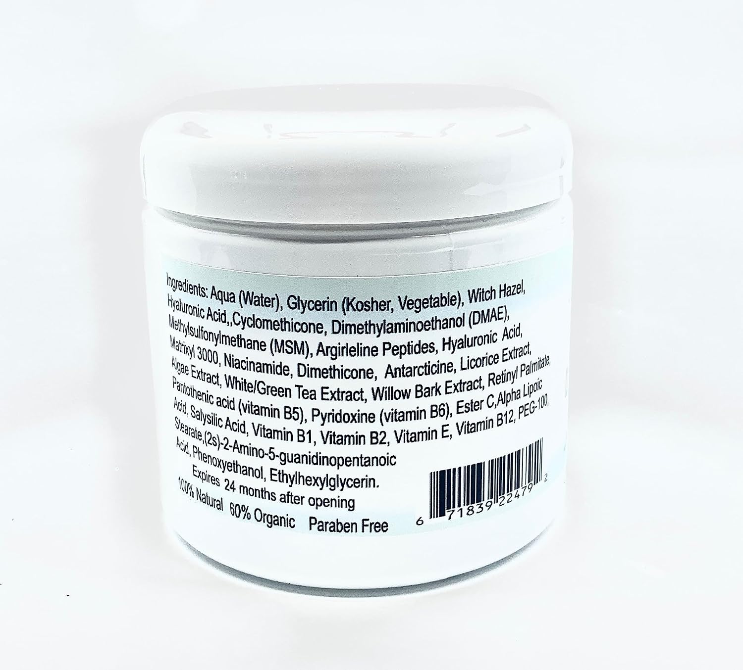 Skin Care OIL FREE-DMAE+MSM+NIACIN Firming Cream, 100% Pure Hyaluronic Acid, Argireline, Matrixyl 3000