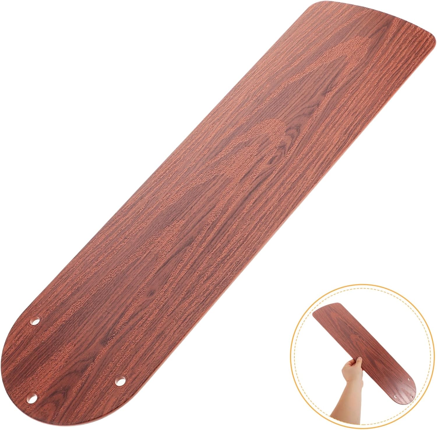 MERRYHAPY Wood Grain Ceiling Fan Blades Decorative Replacement Fan Leaves for Living Room Bedroom Dining Room Stylish Walnut Finish Easy to Install