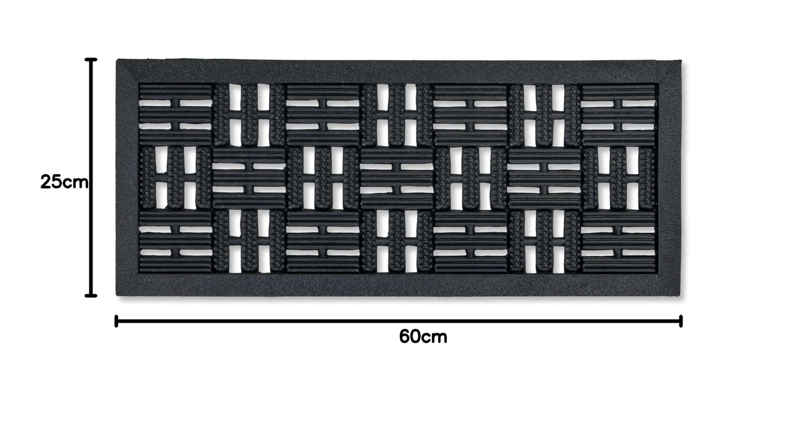 Felpudo de Goma para Exteriores 25x60 cm - Dynamic Felpudo de Goma para Exteriores Antideslizante y Robusto - Felpudo para Exteriores - Altura: 6mm