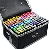 168 Colors Alcohol Markers Dual Tips Permanent Art Pen for Kids & Adult, Alcohol-Based Highlighter Sketch Markers for Painting, Coloring, Sketching and Drawing
