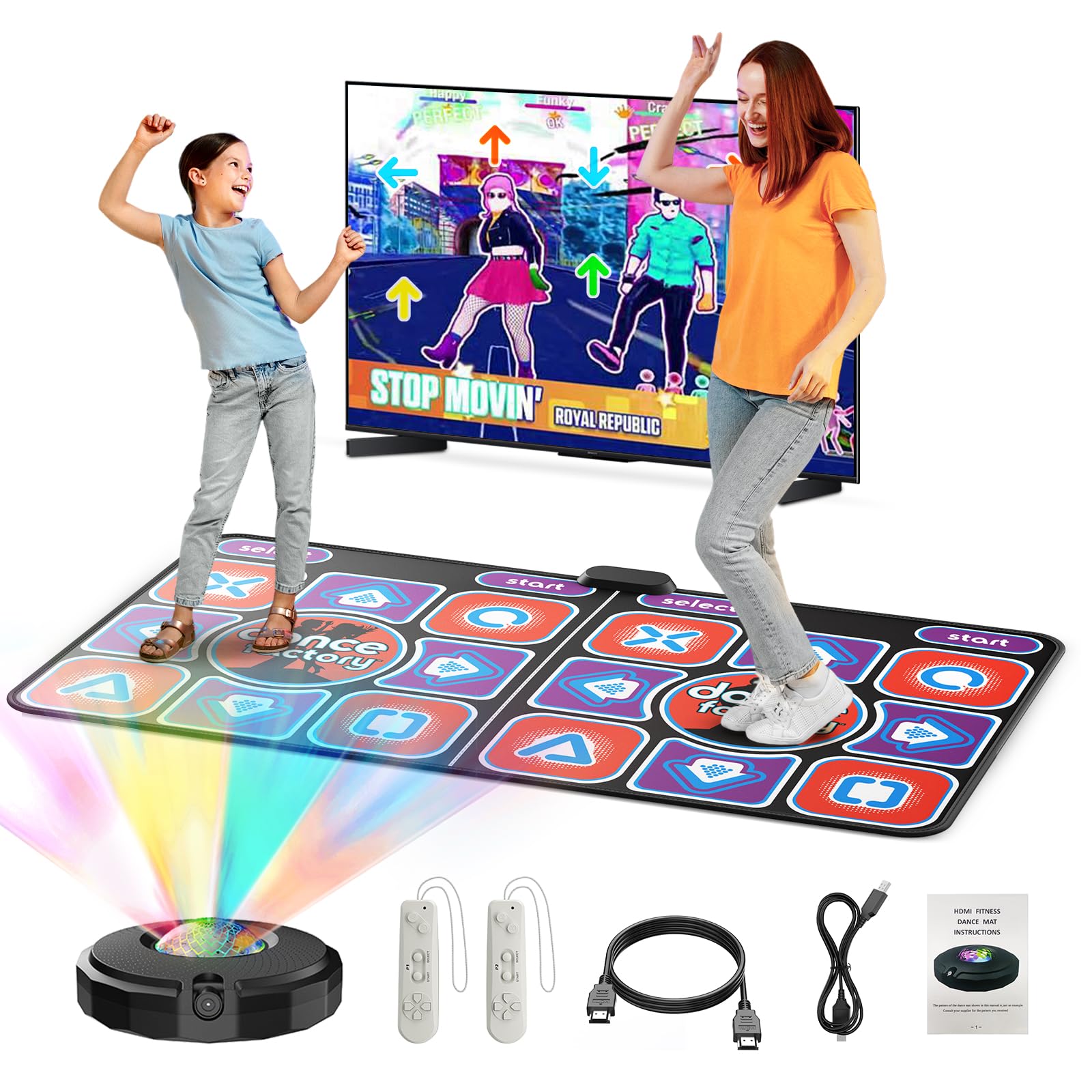 Brolteja Dance Mat, Electronic Dance Mat for TV,Interactive Dance Mat with Multiple Modes, Dance Mat with HD Camera for TV, Gift for Boys and Girls