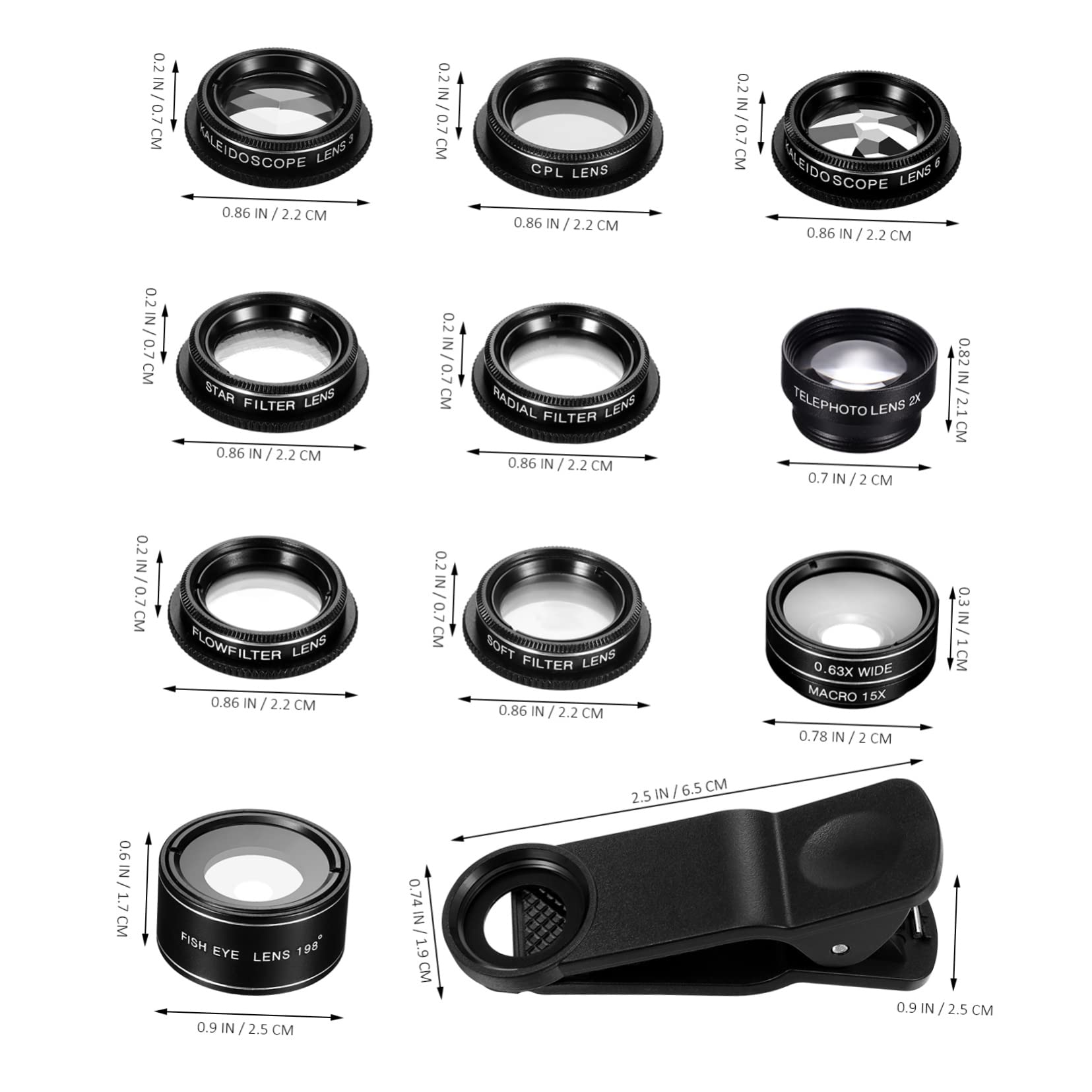1set Lenti Per Smartphone Inclusi Fisheye Grandangolare Macro e Cpl Accessori Fotografici Portatili Per Scatti Creativi e Viaggi Facile Da Usare e Leggero