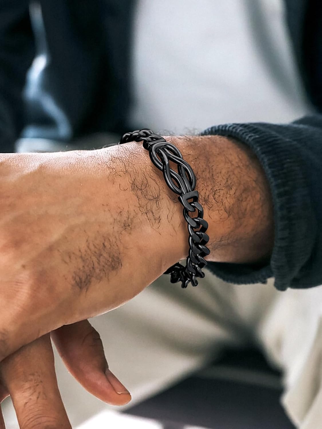 Richsteel Love Kont Bracelet Gift for Men Stainless Steel Infinity Bracelets Love Link Forever Promise Gifts for Father's Day Birthday Anniversary Christmas Valentines Wedding for Him - Image 2