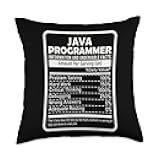 Funny Java Programmer Nutritional Facts Java Programming Throw Pillow