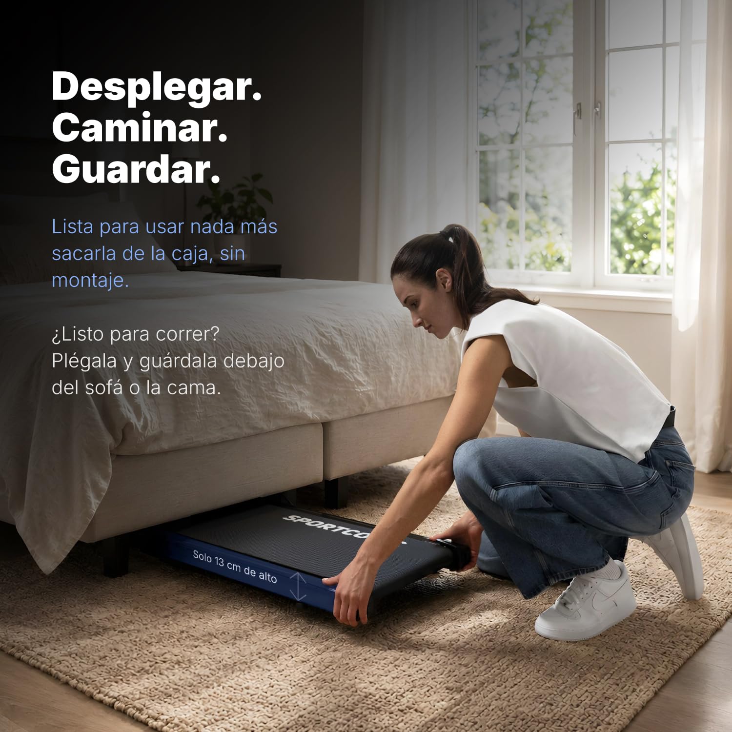 Sportconic Cinta de Correr Plegable con Inclinación, Walking Pad, Caminadora Electrica para Casa, Cinta de Andar Silencioso y Compacto