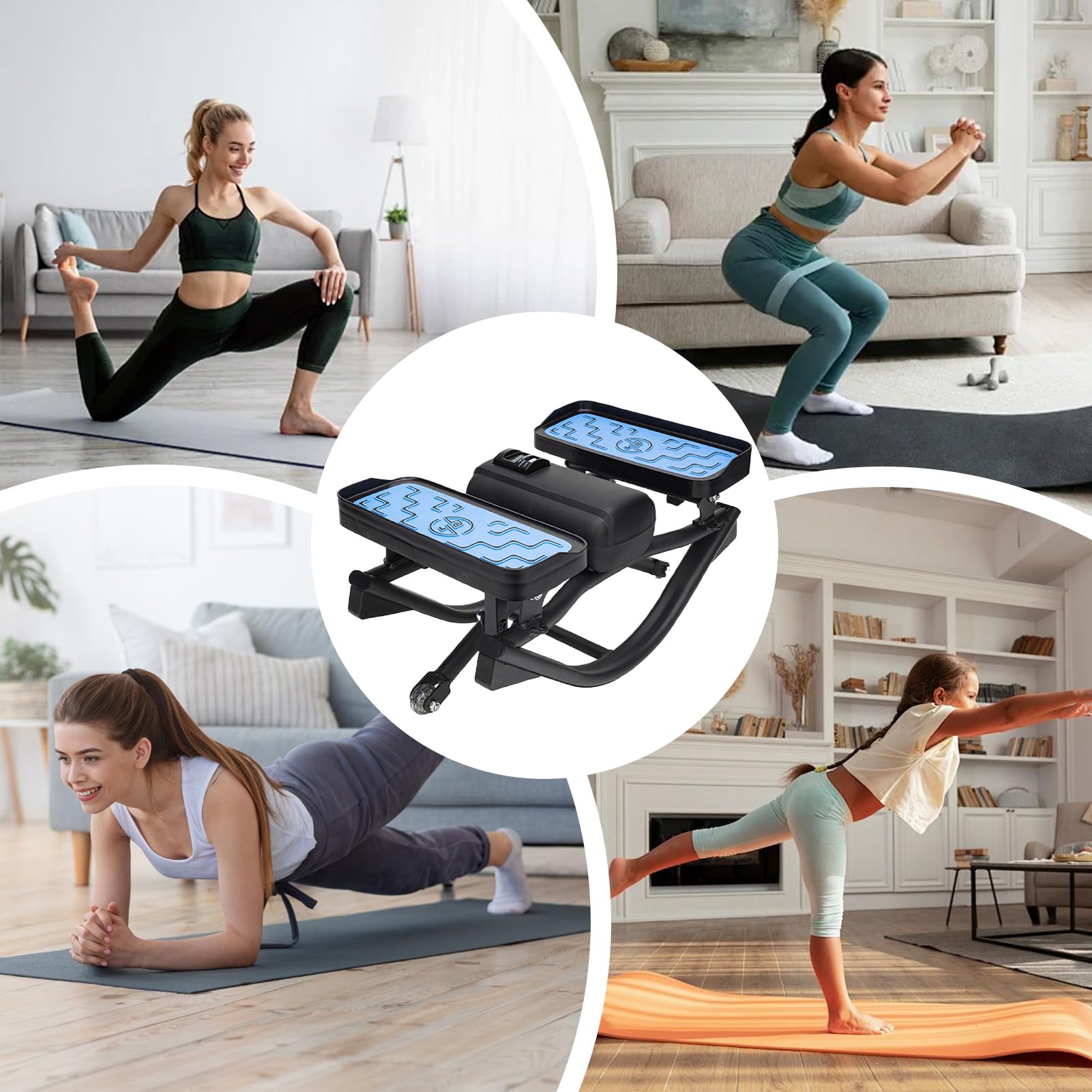 Rock Stepper Fitnessgerät, Muskeltraining, Beine, Bauchmuskeltraining | Fitness-Stepper mit seitlicher Wippe für Zuhause und Fitnessstudio, Arbeit der Beine, Bauchmuskeln