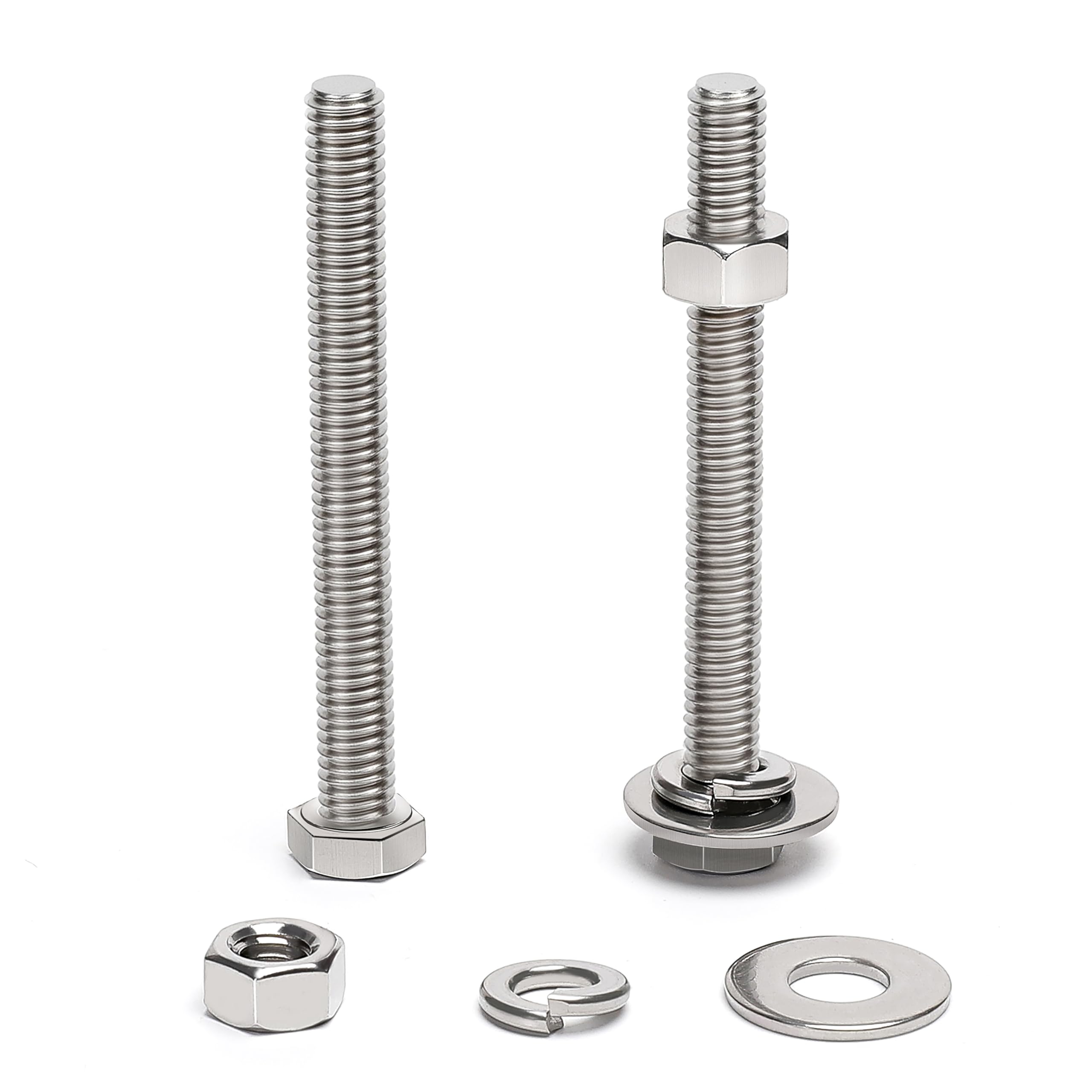 Stainless Steel Hex Bolts & Nuts - 20 Sets -8
