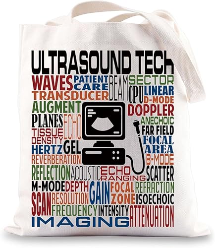 BWWKTOP Bolsa de mano con tecnología de ultrasonido, regalos de ecografía, bolsa de hombro para radiólogo, mercancía tecnológica de ecografía