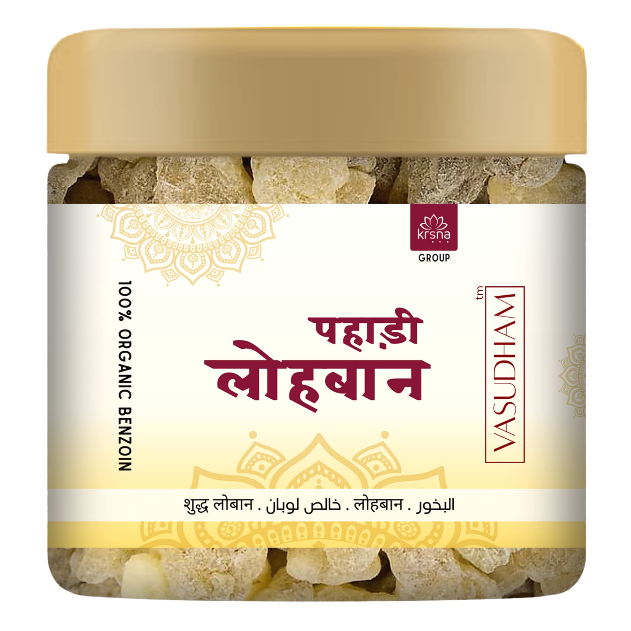 VASUDHAM 100% Natural Pahadi Loban for Air Purification, Meditation, and Negativity Removal - 100 Gm Jar