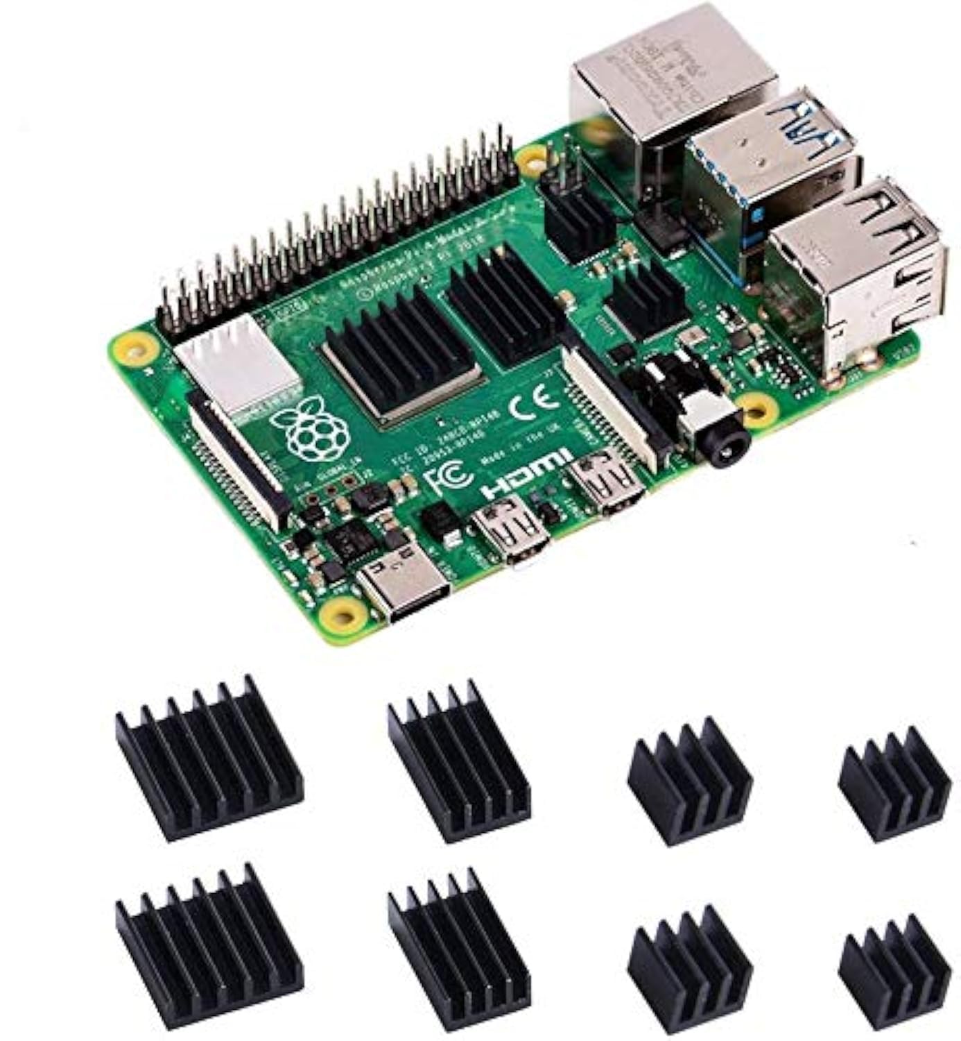 Dissipatori Calore Per Raspberry Pi 4B - 8 Pezzi Alluminio Con Nastro Termico - Foto 9