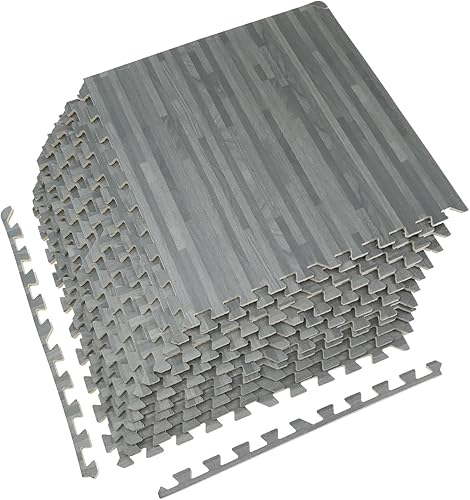 Miniatura 3 de Sorbus Tapetes de madera de grano de madera, tapetes entrelazados de espuma, azulejos de 38 pulgadas de grosor, tapetes de madera, bordes de