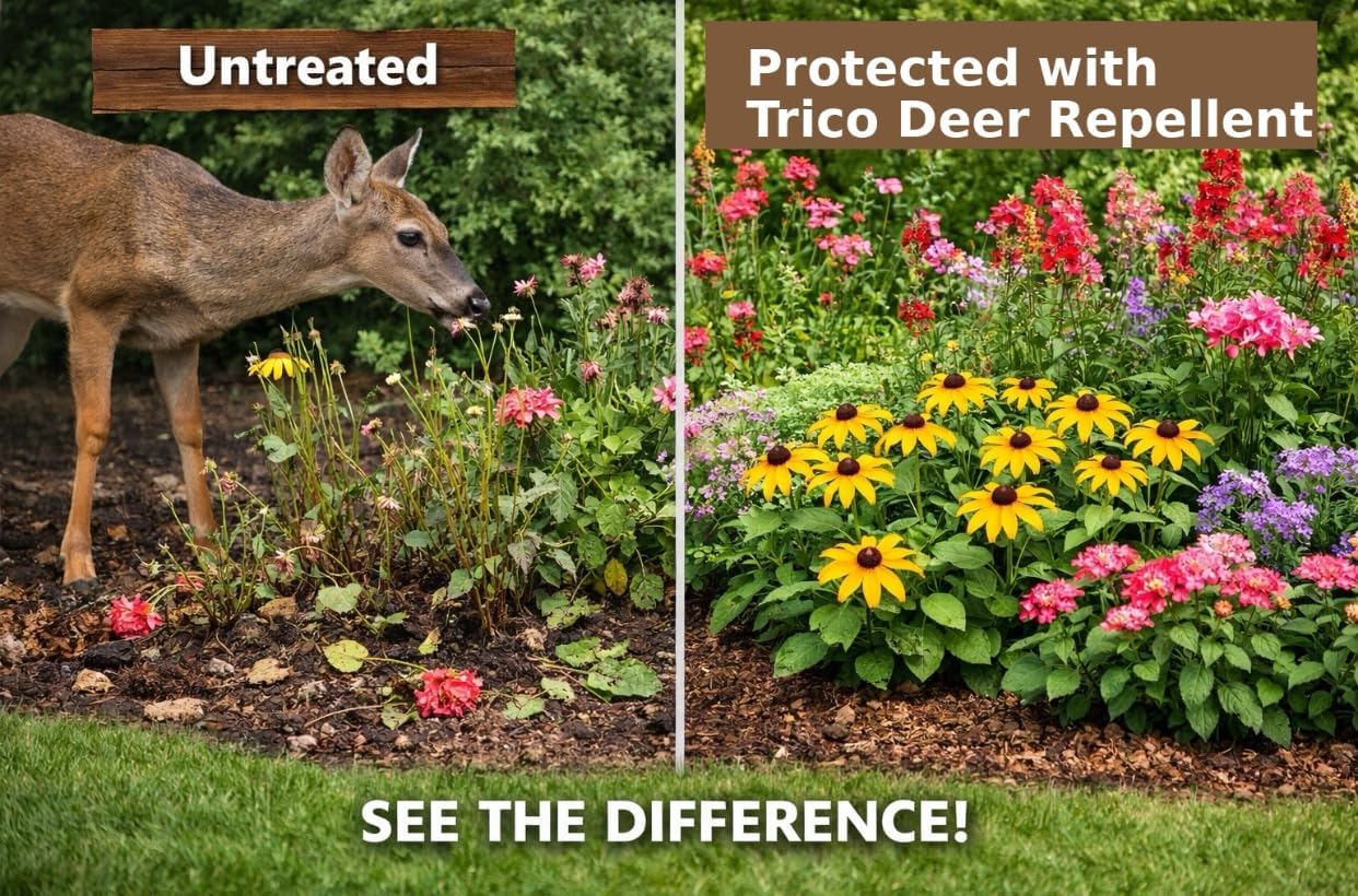 Trico Pro Deer Repellent | 1- Gallon | Lasts Up to 6 Months | Natural | Concentrated |Ready to Use | Weather Resistant Formula