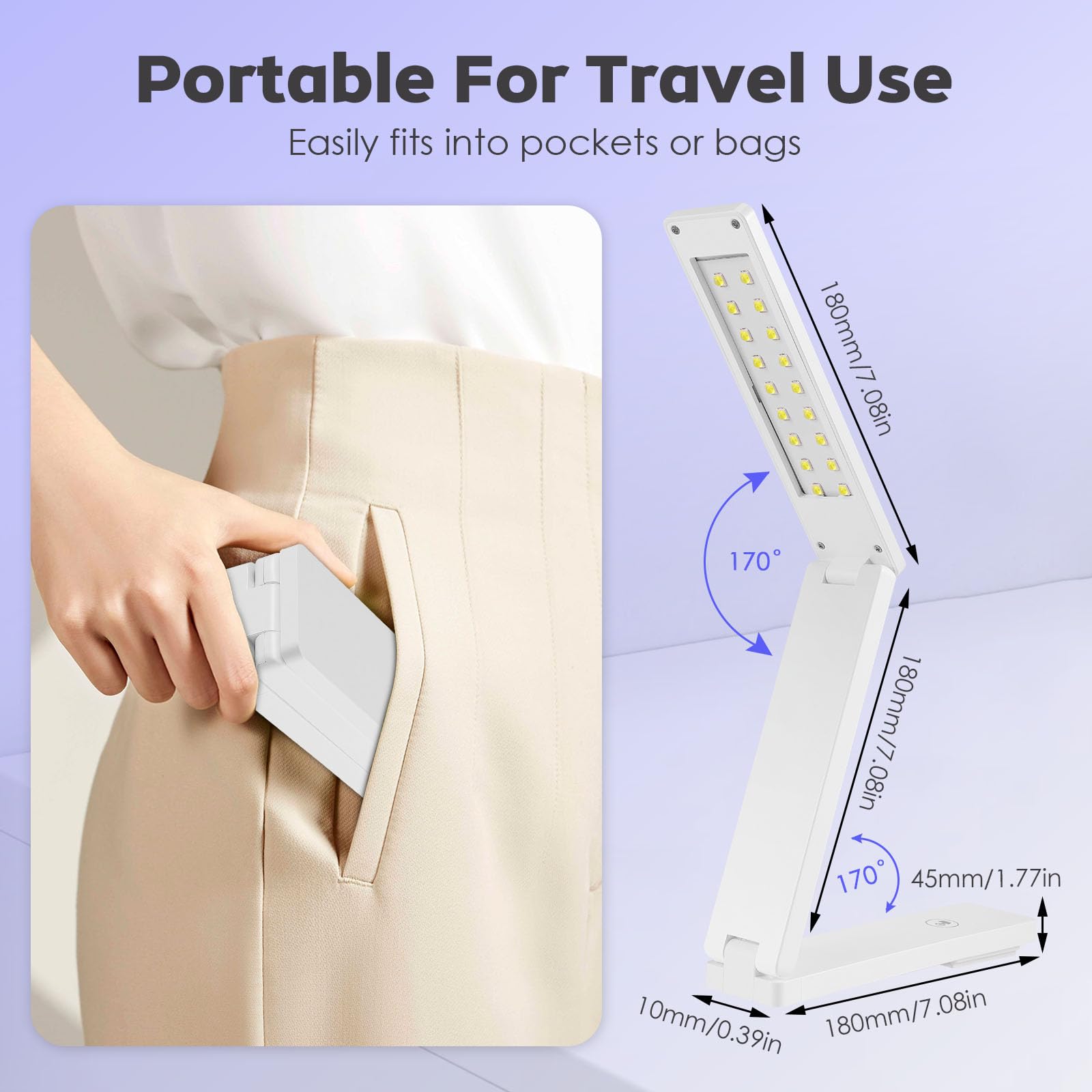 QCXWCJWD UV Light for Resin Curing Wireless Rechargeable UV Resin Light, Foldable Blacklight Ultraviolet LED Lamp - Image 2