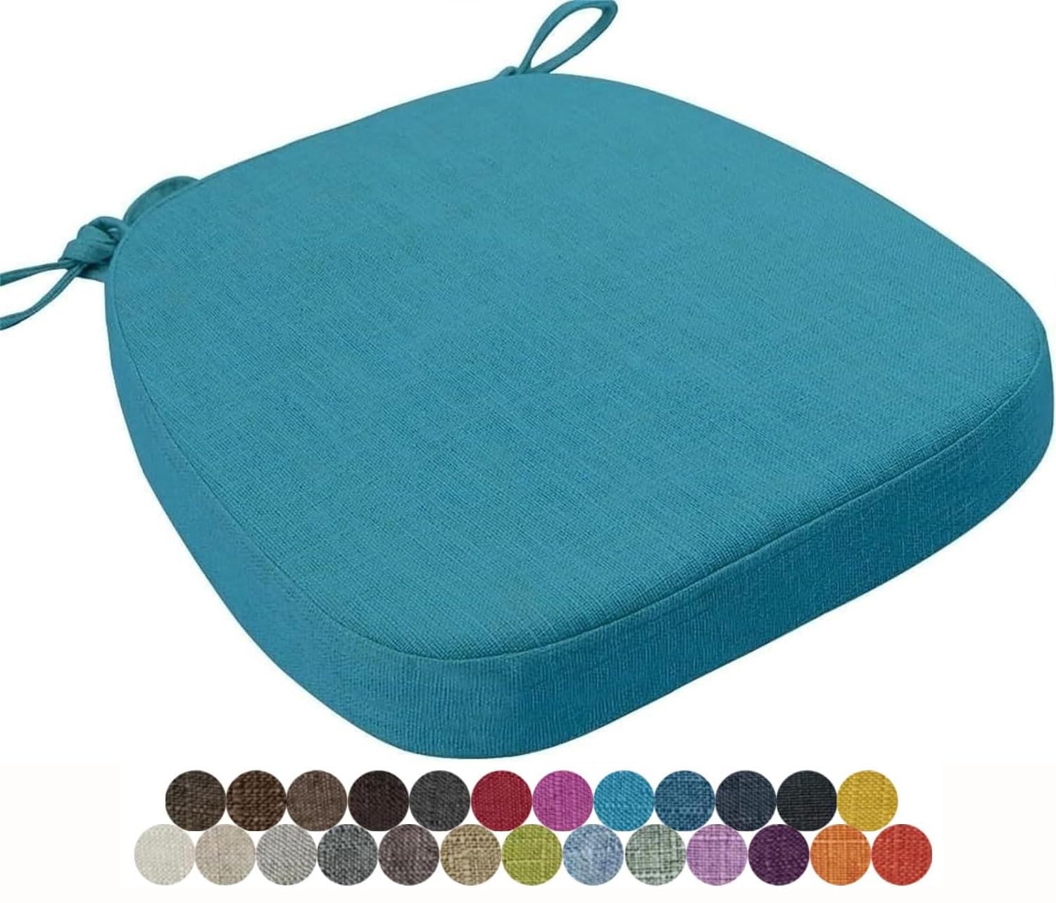 seokor Chair Cushion Kitchen, Memory Foam Chair Pads, 40x38/43x40/43x42cm with Ties Non-Slip Chair Pads，Outdoor Indoor Seat Cushion for Dining Office Garden Chair(Color23,43x42x5cm)