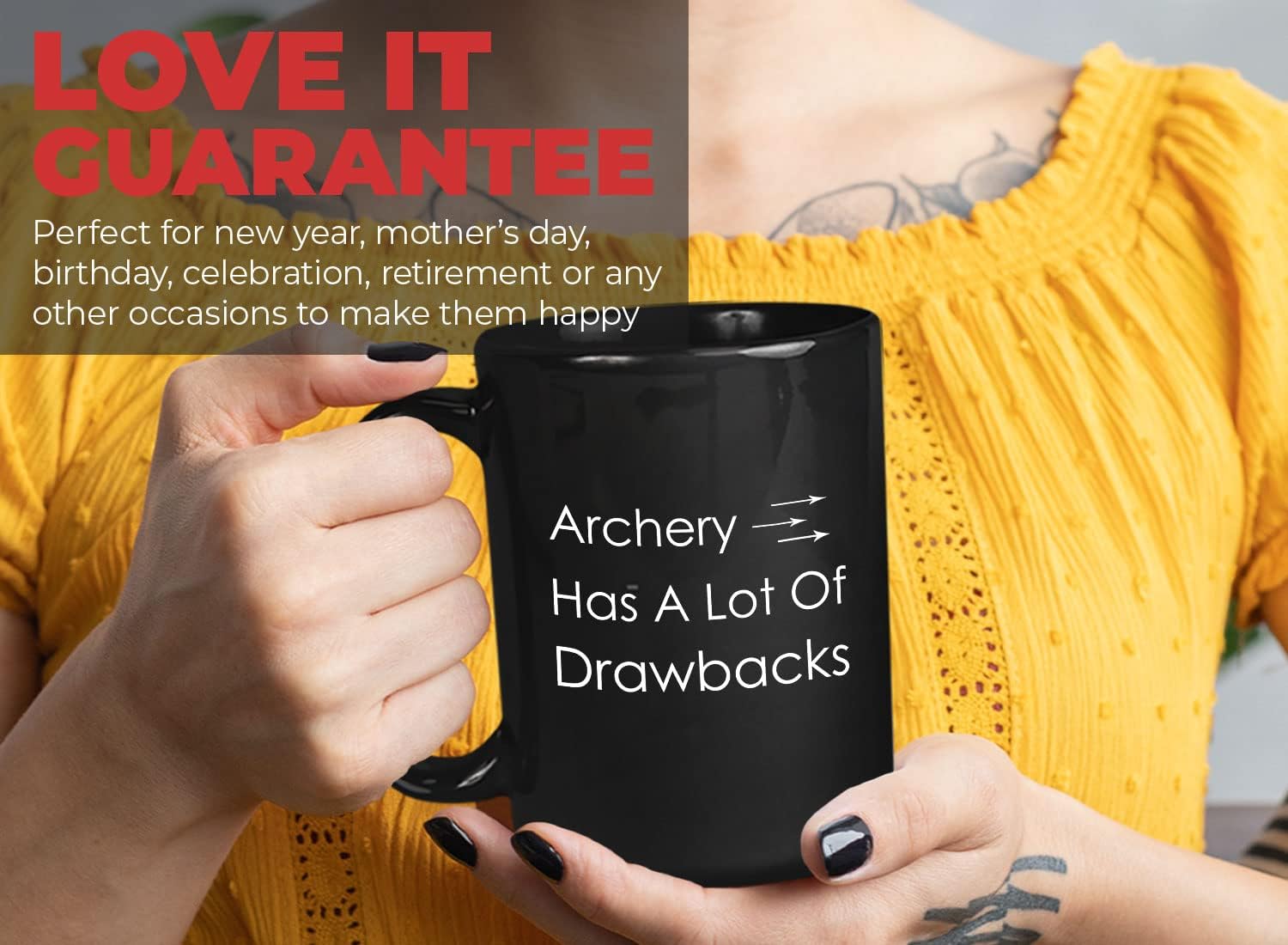 Funny Archery Coffee Mug 15oz Black - Archery Has A Lot Of Drawbacks - Gymnastics Sport For Dad Men Bow Arrow Archer Coach Bat