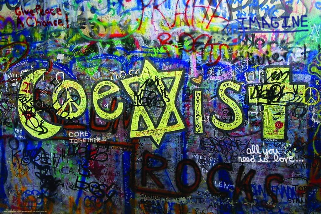 Coexist Peace Religious Tolerance Graffiti Art Poster 24 x 36 inches