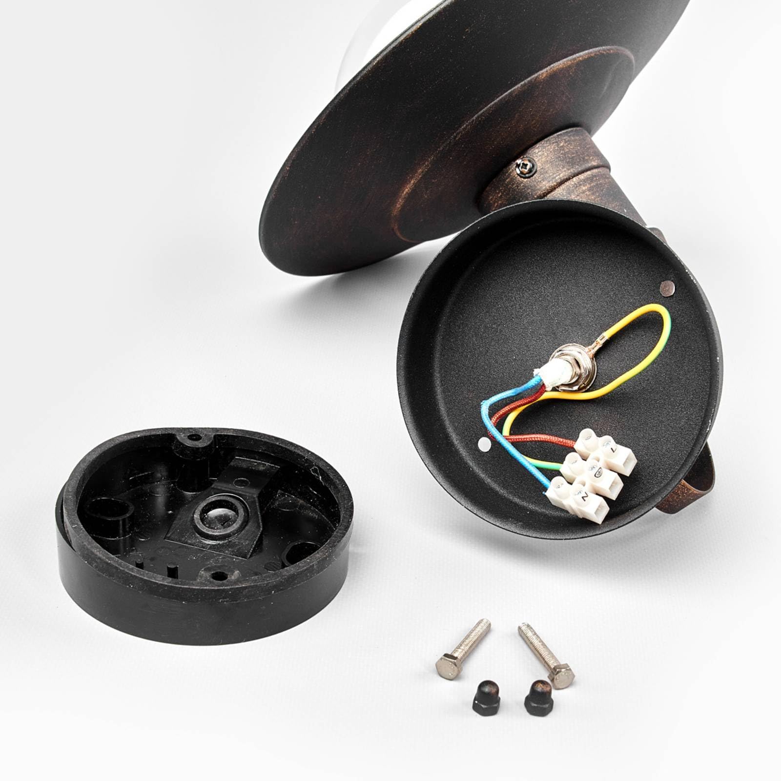 Lindby Applique LED da esterni (Moderno) colore Marrone, in Acciaio Inox lampadina inclusa applique lampada outdoor per facciata/parete