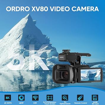 ORDRO Video Camera 6K Camcorder 48MP Photo for Live Streaming YouTube