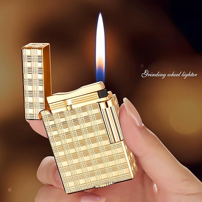 Encendedor clásico de aleación de zinc, recargable, llama ajustable miniatura 4