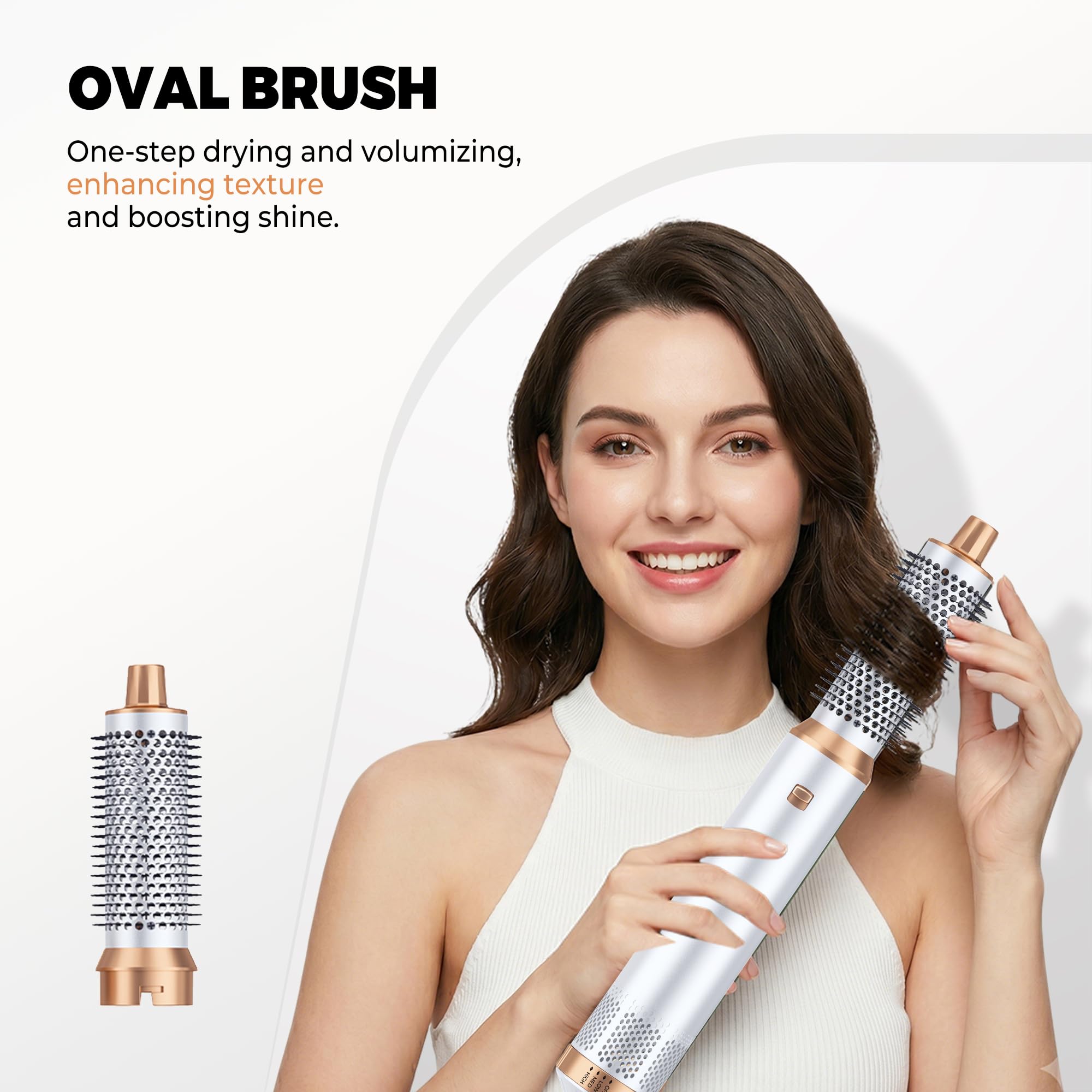 OKWRAP Hairstyler 5 in 1, Hair Styler Set, Haarstyler mit Föhn Ionen, Automatischer Lockenstab, Wärmebürste, Glättbürste Airstyler für Glätten, Trocknen, Volumen, Locken