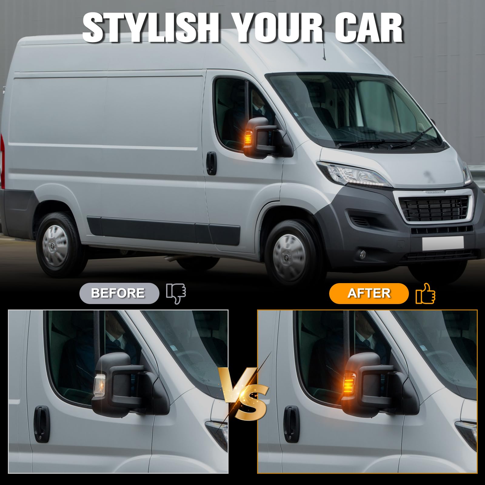 Frecce Specchietto Retrovisore Laterale LED Canbus - Compatibili Con Fiat Ducato, Peugeot Boxer, Citroen Jumper (2 Pezzi)