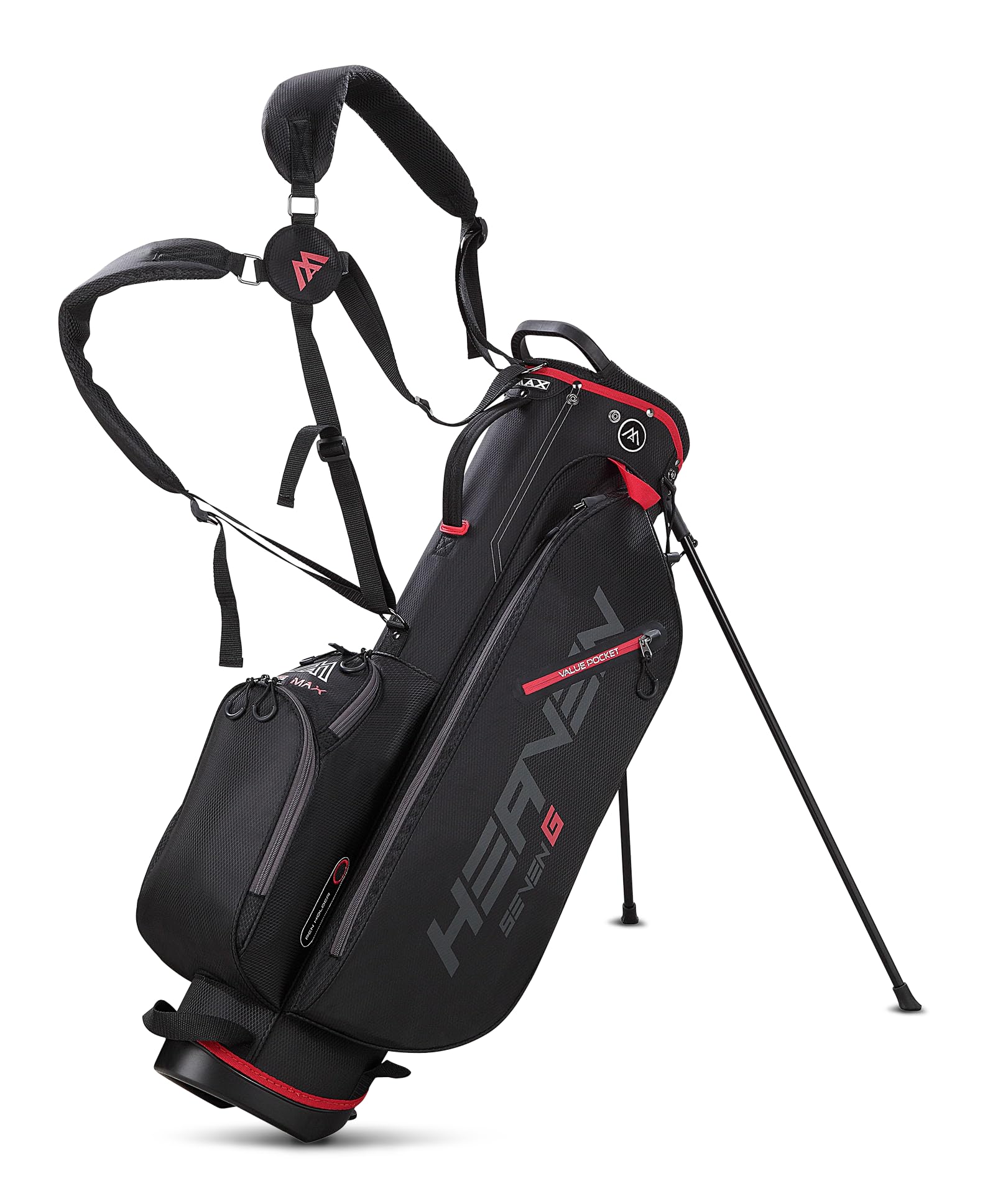 Big Max Heaven 7 G Standbag - Sunday Golfbag (Schwarz/Rot)