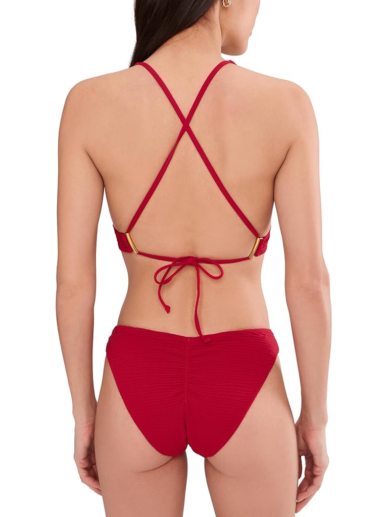 Green BECCA Riviera Mira Textured Halter Top