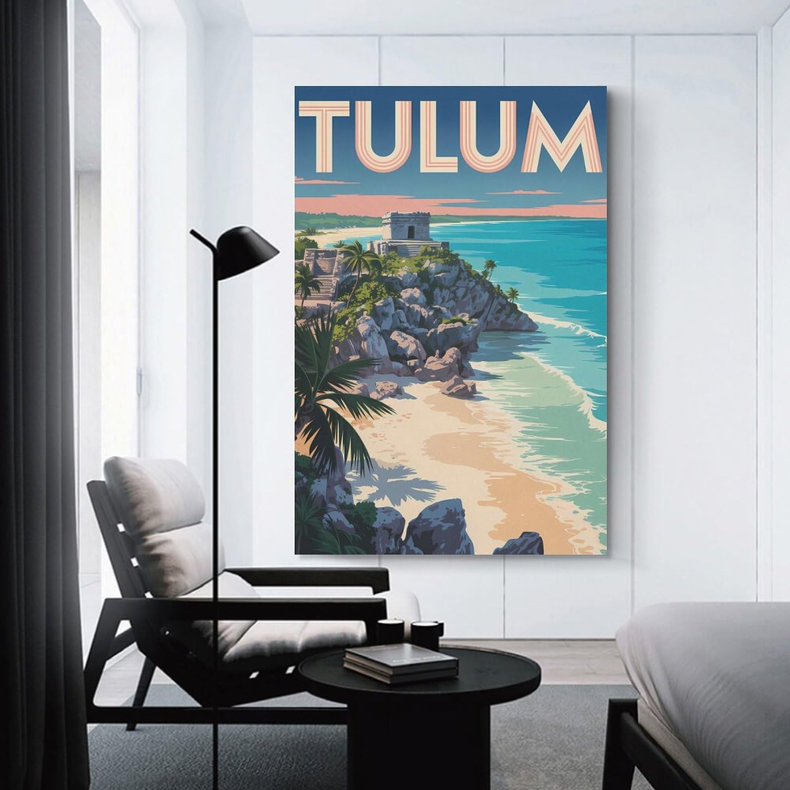 Junmoney Tulum Travel Canvas Wall Decor 20x30inch(50x75cm), for Entrance Walls, Hall Decor Or Foyers, Wall Decor to Refresh Empty Corners